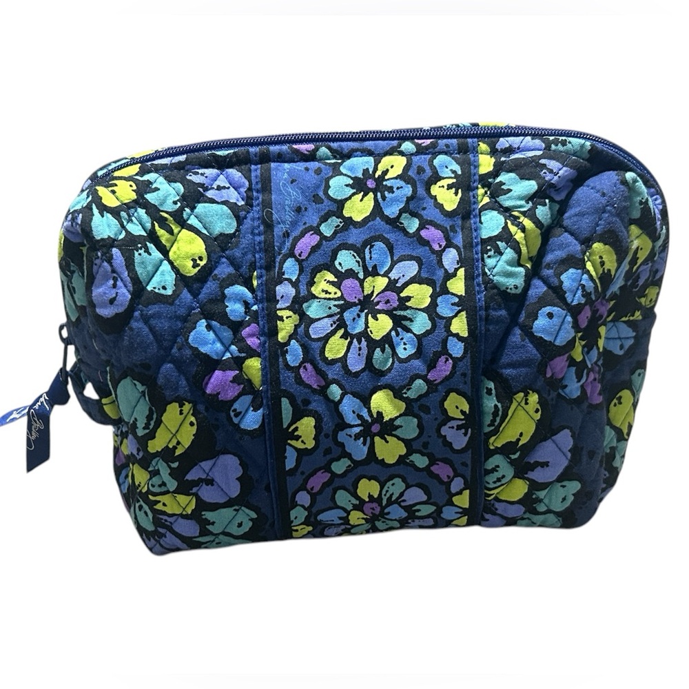 Vera Bradley Blue Floral Women's Lined Cosmetic Bag